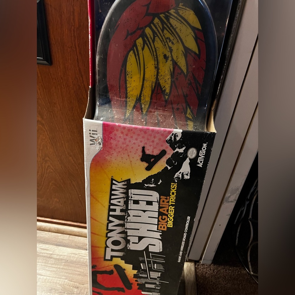 Tony Hawk Shred Skateboard Controller with Red and Yellow Graphics